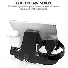 Load image into Gallery viewer, 3 in 1 Aluminum Charging Station for Apple Watch Charger Stand Dock for iWatch Series 4/3/2/1,iPad,AirPods and iPhone Xs/X Max/XR/X/8/8Plus/7/7 Plus /6S /6S Plus（Black）
