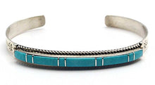 Load image into Gallery viewer, L7 Enterprises Turquoise &amp; Sterling Silver Bracelet Handcrafted by Livingston (Blue)
