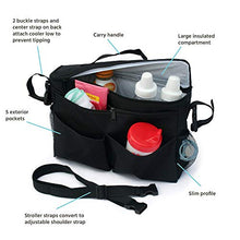 Load image into Gallery viewer, J.L. Childress Cool 'N Cargo, Universal Fit Stroller Cooler and Organizer, Insulated, Easily Attach to Stroller or Detach to use as Diaper Bag, Black
