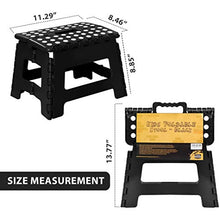 Load image into Gallery viewer, Utopia Home Foldable Step Stool for Kids - 11 Inches Wide and 8 Inches Tall - Holds Up to 300 lbs - Lightweight Plastic Folding Step Stool for Kids, Kitchen, Bathroom &amp; Living Room (Black, 1)

