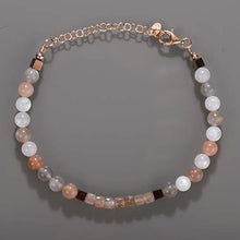 Load image into Gallery viewer, NirvanaIN Chocolate Moonstone Bracelet with Hematite Gemstone, Multi Stone Bracelet, Brown Beads Bracelet, Brown moonstone bracelet, gift for her

