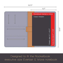 Load image into Gallery viewer, Moonsafari A4 Reusable Notebook Cover &amp; Rocketbook Cover Smart Business Notebook Cover for Everlast, Fusion, Wave, Moleskin and More with Pen Loop &amp; Business Card Holder - Brown,A4/Letter 11" x 8
