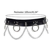 Load image into Gallery viewer, Victray Punk Waist Chain Belt Leather Body Chains Rave Body Jewelry Accessories for Women and Girls (Black)
