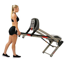 Load image into Gallery viewer, Sunny Health &amp; Fitness Portable Treadmill with Auto Incline, Device Holder, Pulse Grips, 220 LB Max Weight and Shock Absorbers - SF-T7705
