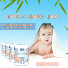 Load image into Gallery viewer, Disposable Cloth Bamboo Diaper Liners –Fragrance Free, Chlorine Free &amp; Eco-Friendly , Flushable Biodegradable Reusable Liners for Cloth Diaper - 100 Sheets per roll

