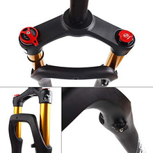 Load image into Gallery viewer, KRSEC ?US Stock? 26er Fat 4.0 Tires Rebound Adjust Bike Air Suspension Snow/Beach MTB Fork, Straight Crown Lockout Disc Brake Mountain Bikes Forks, 28.6 Travel 120mm Hub Spacing 135mm (Black Gold,26)

