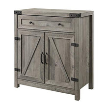 Load image into Gallery viewer, Walker Edison Furniture Company Farmhouse Barn Door Wood Accent Cabinet Entryway Bar Storage Entry Table Living Dining Room, 30 Inch, Grey Wash

