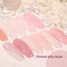 Load image into Gallery viewer, GAOY Jelly Nude Pink Gel Nail Polish Set of 6 Transparent Colors Sheer Gel Polish Kit
