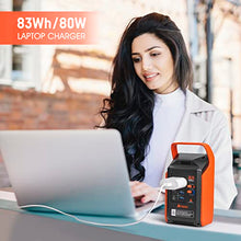 Load image into Gallery viewer, 83Wh Portable Power Station, Takki Camping Solar Generator Power Bank with Flashlight and 110V AC Outlet Battery Backup for Camping, Home, Laptop, Emergency (Solar Panel Not Included)
