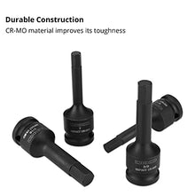 Load image into Gallery viewer, DEKOPRO 1/2" Drive Master Impact Hex Bit Set, Hex Driver,20Piece, Cr-Mo Steel, SAE/Metric, 1/4" - 3/4", 6mm - 19mm, Meets ANSI Standards, Dual Size Markings, Heavy Duty Storage Case
