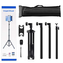 Load image into Gallery viewer, iPad Stand Tablet Tripod Stand,360 Rotating iPad Tripod Mount for Phone and iPad of 4.7-13", Adjustable 62" Tablet Tripod Holder with Bluetooth Remote Control for iPad Air,iPad Pro,iPhone,Kindle
