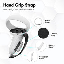 Load image into Gallery viewer, AMVR Touch Controller Grip Anti-Throw Strap Accessories for Oculus Quest 2 with Battery Opening, Adjustable Wrist Knuckle Strap (Gray)
