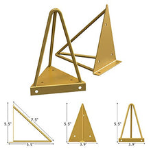 Load image into Gallery viewer, Triangle Modern Gold Bracket Floating Shelves Set of 3 Wall Mounted for Home Decor Living Room, Bathroom, Bedroom, Kitchen and Coffee Bar Storage by STORAGEGEAR
