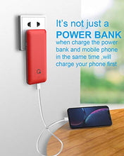 Load image into Gallery viewer, 10000mAh Portable Charger, Ultra Slim Power Bank,4 Output and Dual Input External Battery Pack with Built-in AC Wall Plug Micro USB Type C Three Cables with USB Output Compatible with All mobilephone

