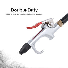 Load image into Gallery viewer, Hiltex 31111 Long Reach Pneumatic Air Blow Gun | 24” Length | 1/4"" NPT Air Inlet | Angled Aluminum Nozzle with Pistol Grip Trigger | Rubber Tip"
