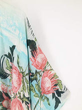 Load image into Gallery viewer, Breezy Lane Women's Kimono Cardigan with Blue Tie Dye Print Beach Cover Up Swimsuit
