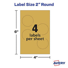 Load image into Gallery viewer, Avery Notary Seal Labels, 2" Diameter, Printable Gold Certificate Seals, Inkjet, 3-Pack, 132 Gold Seals Total (35868)
