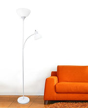 Load image into Gallery viewer, Simple Designs Home LF2000-WHT Floor Lamp with Reading Light, White

