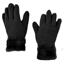 Load image into Gallery viewer, 3 Pieces Set Matching Hat, Gloves and Scarf for Woman. Solid Colors - Black
