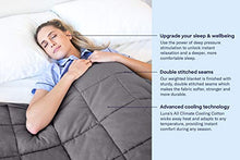 Load image into Gallery viewer, LUNA Adult Weighted Blanket | Individual Use - 15 lbs - 60x80 - Queen Size Bed | 100% Oeko-Tex Certified Cooling Cotton &amp; Glass Beads | USA Designed | Heavy Cool Weight | Dark Grey
