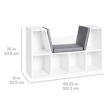 Load image into Gallery viewer, Best Choice Products Multi-Purpose 6-Cubby Kids Bedroom Storage Organizer Bookcases Shelf Furniture Decoration w/Cushioned Reading Nook, White
