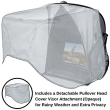 Load image into Gallery viewer, Laptop Sun Shade Tent Dome v2.0 for Working Outside Glare | Fits up to 15" Inch Screen Reflective Silver Sleeve Hood Visor | Portable Umbrella Shield Privacy Cover for Work from Home Computer
