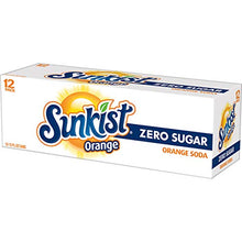 Load image into Gallery viewer, Sunkist Zero Sugar Orange Soda, 12 fl oz cans, 12 pack
