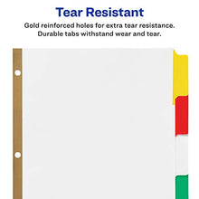 Load image into Gallery viewer, Avery 5-Tab Binder Dividers, Write &amp; Erase Multicolor Big Tabs, 6 Sets (23076)
