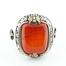 Load image into Gallery viewer, KAR 925K Stamped Sterling Silver Agate (Aqeeq) Men's Ring K41B (9.75)
