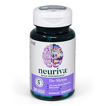 Load image into Gallery viewer, Nootropic Brain Support Supplement - NEURIVA De-Stress Capsules (30 Count in a Bottle), for Everyday Stress Reduction, Relaxation, Focus, Accuracy &amp; Concentration*, L-Theanine, SOD, Coffee Cherry
