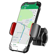 Load image into Gallery viewer, IPOW Bike Phone Mount Holder with Durable Metal Base Silicone Clamp Rubber Band Bicycle Motorcycle Phone Mount Holder Universal Phone Holder for Bike Fit 0.6"-1.2" Handlebars iPhone, Samsung Galaxy
