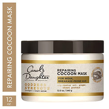 Load image into Gallery viewer, Soft-Sheen Carson Carol's Daughter Goddess Strength Repairing Cocoon Hydrating Hair Mask for Dry Damaged &amp; Curly Hair, Restores Moisture, Made with Castor Oil, 12 Oz, White
