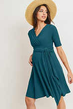 Load image into Gallery viewer, HELLO MIZ Women's Maternity Short Sleeve Casual Dress with tie for Baby Shower (Teal Solid,XL), X-Large
