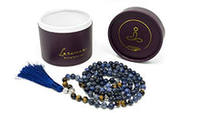 Load image into Gallery viewer, Larimar Accessories | Premium 8MM 108 Mala Beads Necklace with Tassel | Mala Gemstone Necklace | Mala Yoga Necklace | Mala Meditation Beads | Jewelry for Women Men | (Sodalite &amp; Tiger Eye)
