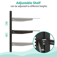 Load image into Gallery viewer, WALI Floating Entertainment Center Shelves, Holds Up to 17.6lbs, TV Shelf with Strengthened Tempered Glasses for DVD Players, Cable Boxes, Games Consoles, TV Accessories (CS201B), 1 Shelf, Black
