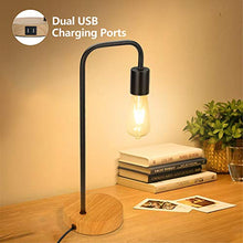 Load image into Gallery viewer, Touch Control Table Lamp, USB Desk Lamp, 3 Way Dimmable Modern Nightstand Lamp with Two USB Charging Ports for Bedroom, Living Room, Office, Dimmable Vintage 6W ST64 E26 LED Bulb Included
