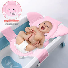 Load image into Gallery viewer, AIR&amp;TREE Baby Bath Seat Support Net, Quick Drying, Adjustable, Comfortable, Non-Slip, Infant Bathtub Sling Shower Mesh for a Tub, with Safety Support Corner (Pink Elephant)
