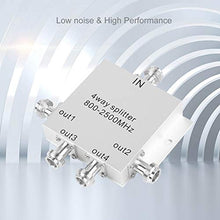 Load image into Gallery viewer, Bewinner 4-Way Power Splitter 800-2500MHz N Type Mobile Cell Phone Power Splitter Signal Repeater Amp Power Divider Connect with 4 Indoor Antennas, Low Noise &amp; High Performance
