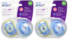 Load image into Gallery viewer, Philips AVENT Ultra Air Pacifier 18+ Months, SCF349/44, Blue, (Pack of 4)
