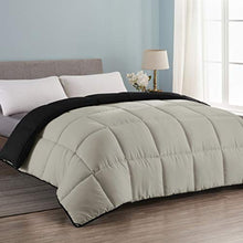 Load image into Gallery viewer, Seward Park All Season Down Alternative Reversible Quilted Comforter, Hypoallergenic, Lightweight, Plush Microfiber Fill, Duvet Insert or Summer Comforter, Black/Gray Brown, King Size
