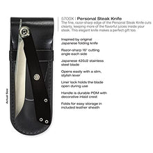 Load image into Gallery viewer, KAI Personal Steak / Gentleman's Knife, Manual Folding Japanese Pocketknife with Leather Sheath, 3.25 Inch Blade, Silver, Black Handle, KAS5702

