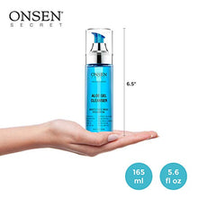 Load image into Gallery viewer, Onsen Japanese Aloe Vera Face Wash - Premium Nightly Facial Cleanser for Makeup Removal, Heals Dry &amp; Sensitive Skin, Hyaluronic Acid, Curry Leaf Oil, Vitamin C &amp; E, Gel Cleanser - 5.6 fl oz/165 ml
