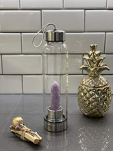 Load image into Gallery viewer, SAOI Amethyst Crystal Glass Water Bottle

