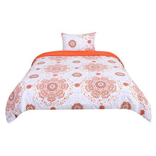 Load image into Gallery viewer, uxcell Twin 2-Piece Bohemian Orange Comforter Sets - 3D Printed Bohemia Themed - All-Season Down Alternative Quilted Duvet - Reversible Design - Includes 1 Comforter, 1 Pillow Case
