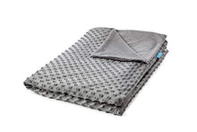 Load image into Gallery viewer, Snuggle Pro Premium Weighted Blanket Kids Set, 7lbs (41"x60", Gray), Breathable, Washable, Hypoallergenic &amp; Heavy | Reversible Cooling Bamboo &amp; Minky Dot Sensory Duvet Cover + Extra Gift
