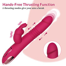 Load image into Gallery viewer, BOMBEX Beaded Thrusting Rabbit Vibrator William, 9.8" Triple Action G Spot Vibrator with Independent Clitoral Stimulator, 10 Patterns, Waterproof &amp; Rechargeable Sex Toys for Women, Rose
