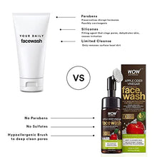 Load image into Gallery viewer, WOW Skin Science Apple Cider Vinegar Foam Exfoliating Face Wash &amp; Brush - Facial Cleanser Acne Face Wash for Women &amp; Men - Face Wash Oily Skin Gentle Face Cleanser - Natural Face Wash Sensitive Skin
