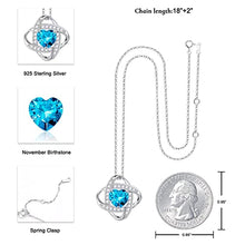 Load image into Gallery viewer, November Birthstone Necklace Gifts for Women, Sterling Silver Birthstone Jewelry Blue Topaz Necklace Mothers Valentines Day Gifts for Her Anniversary Birthday Christmas Gifts for Mom Wife Girlfriend
