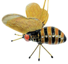 Load image into Gallery viewer, Kubla Crafts Cloisonne Articulated Enamel Bumblebee Christmas Ornament, Accented with Austrian Crystals, 2.75 Inches Wide
