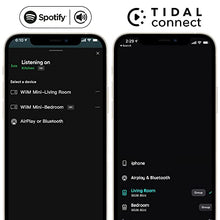 Load image into Gallery viewer, WiiM Mini AirPlay2 Wireless Audio Streamer, Multiroom Stereo, Preamplifier, Works with Alexa and Siri Voice Assistants, Stream Hi-Res Audio from Spotify, Amazon Music and More
